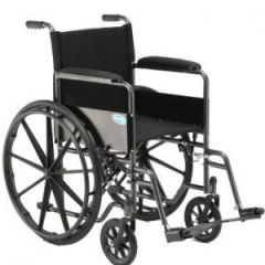 Wheelchair with permanent arms and footrests